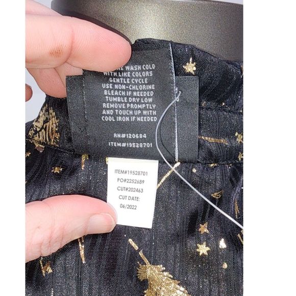 Harry Potter Women's Sheer Black Button-Up Blouse with Gold Feathers Size M - Picture 10 of 11